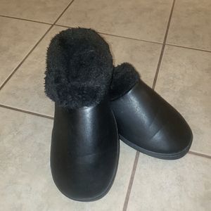 Faux leather slippers NWOT